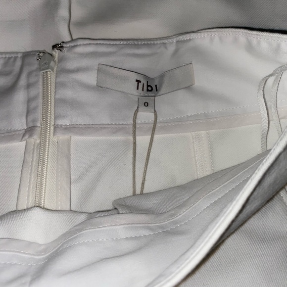 TIBI COMPACT COTTON SUITING DRAPE SKIRT IN WHITE - Picture 5 of 8